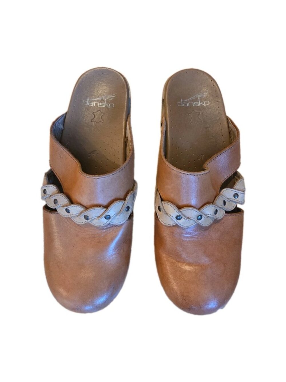 Dansko Sherise Clog Leather Wood  Tan EU 37 US 6.5-7 Boho Comfort Hippie